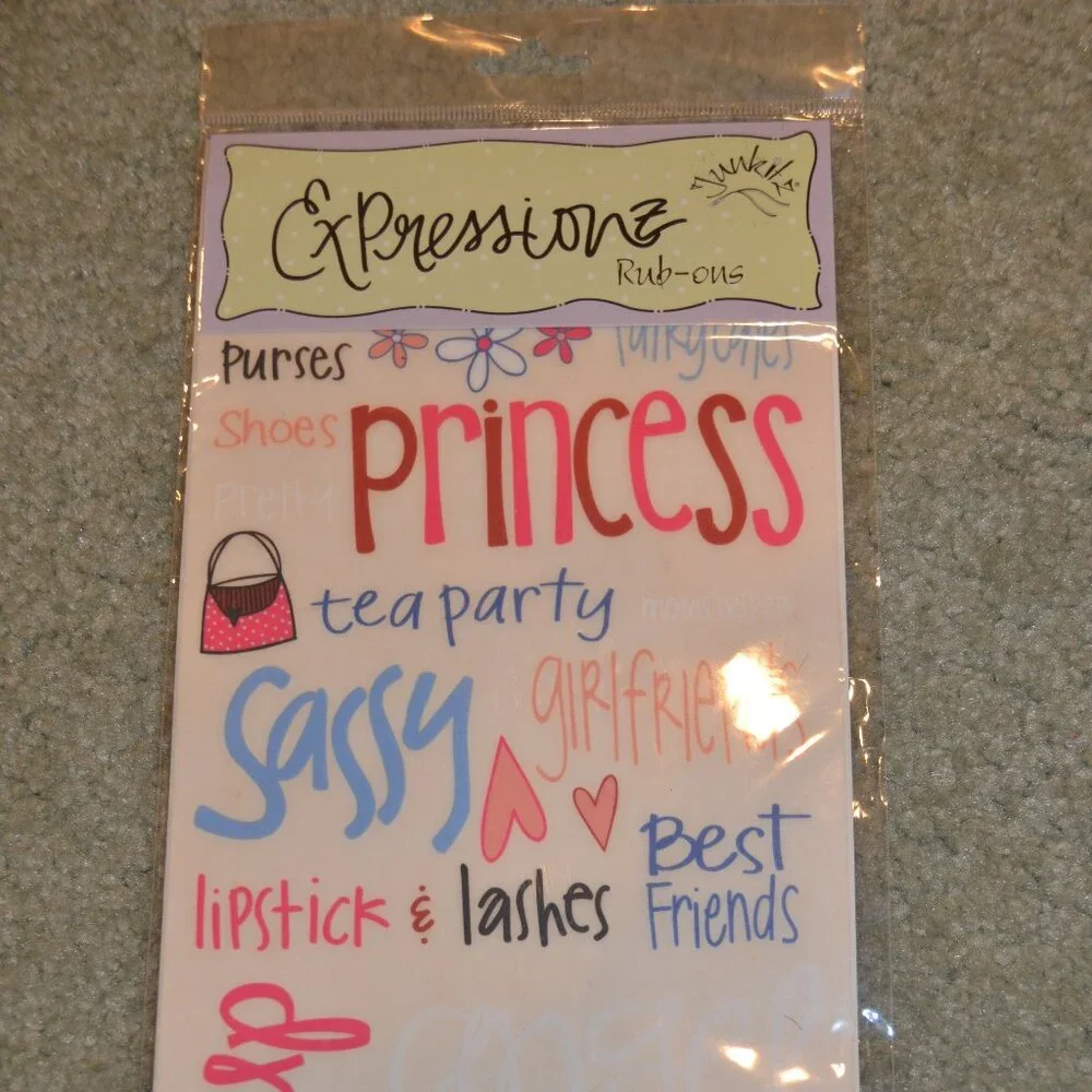 NEW JUNKITZ EXPRESSIONZ PRINCESS GIRL RUB ONS TRANSFERS